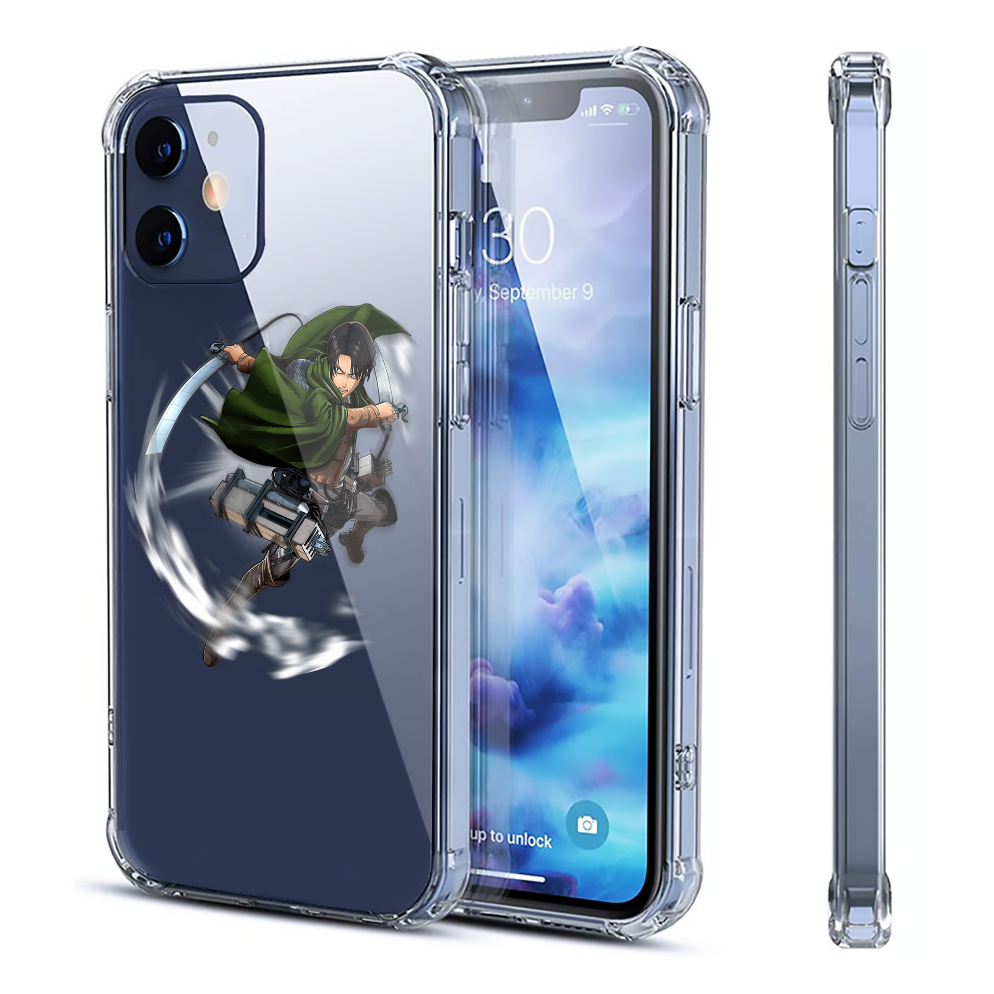 （画像用） 進撃の巨人 リヴァイ·アッカーマン Attack on Titan Levi Ackerman 【iPhone 12シリーズ対応】透明スマホケース（クリアソフトケース）